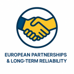 Elmiron European partnerships icon — long-term reliability, transparency, and trusted cooperation across the EU
