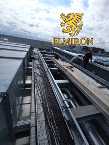 Industrial steel structure installation inside manufacturing facility – Elmiron