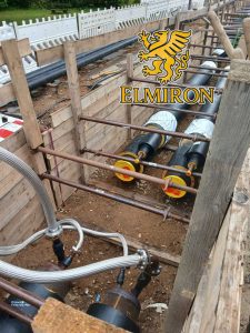 Industrial hall crane system installation