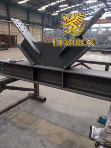 Factory hall with overhead lifting equipment