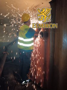 Industrial assembly of prefabricated steel elements