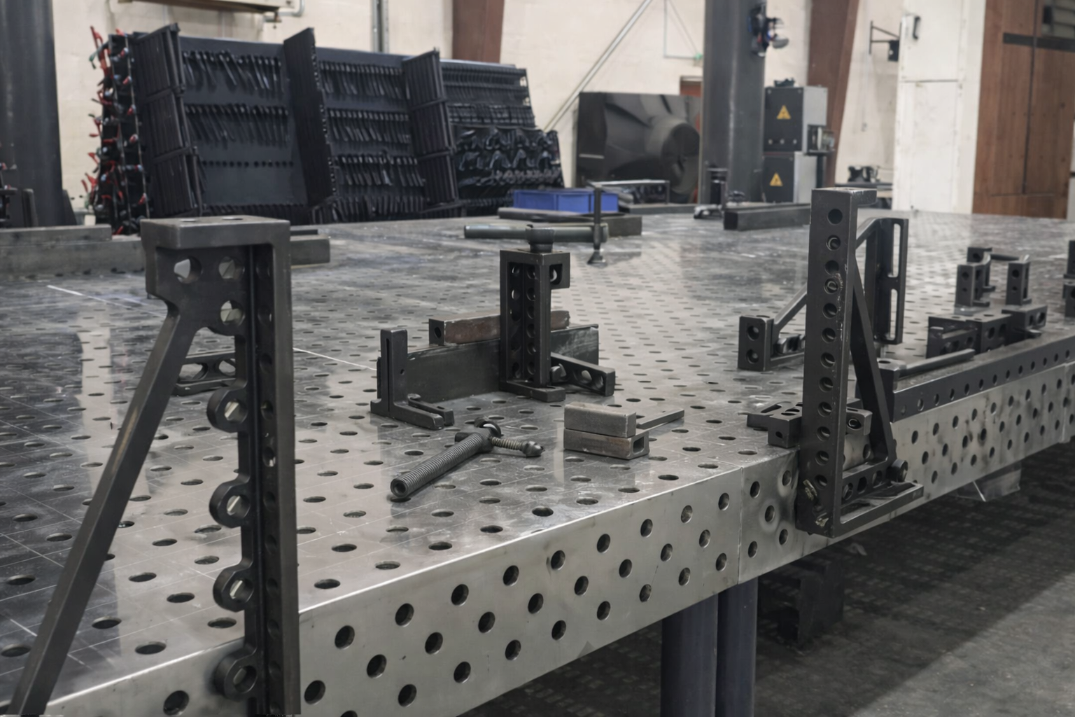 Modular 3D welding table fixture setup for industrial use